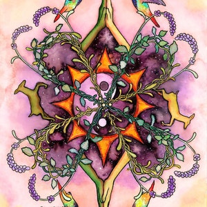 Gemini Duality; 5x7 altar print