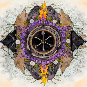 Hecate Mandala; 5x7 altar print