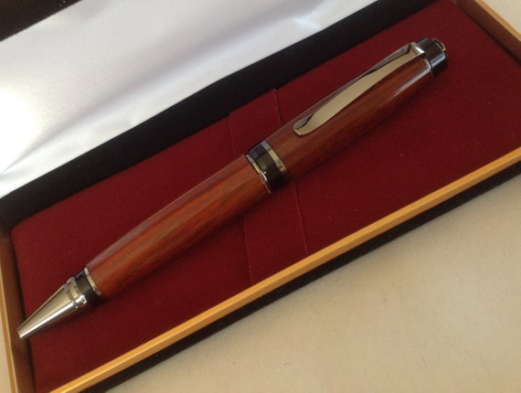 Padauk Wood  Big Ben/Cigar Style W/Black and Rhodium Trim Twist Pen (#402)