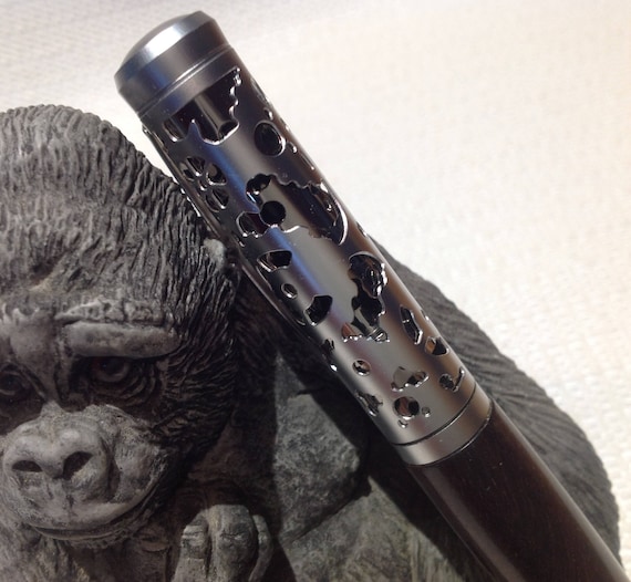 Custom Gear Filigree Style Twist pen W/Figured Katalox Barrel w/Satin Finish Chrome Cap (#2850)