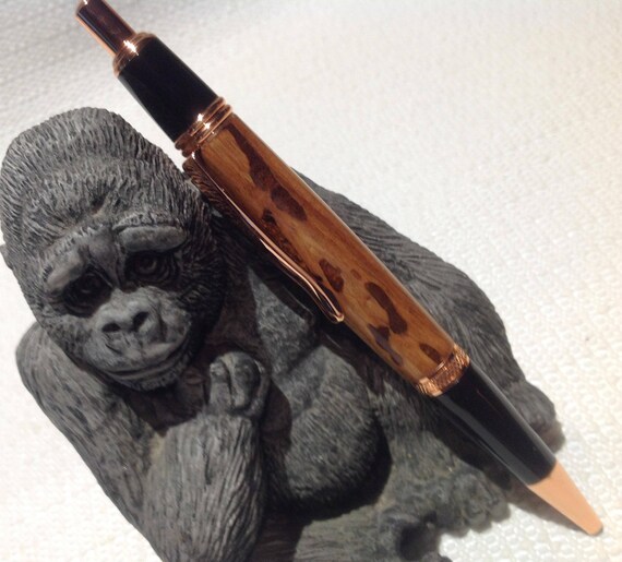Box Alder Root Ball Wood Custom Serria Twist Style Pen W/Copper and Black Trim (#2214)