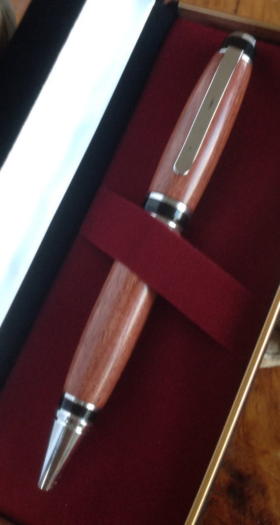Bubinga Wood Big Ben/Cigar W/Black and Chrome Trim Twist  Pen (#415)