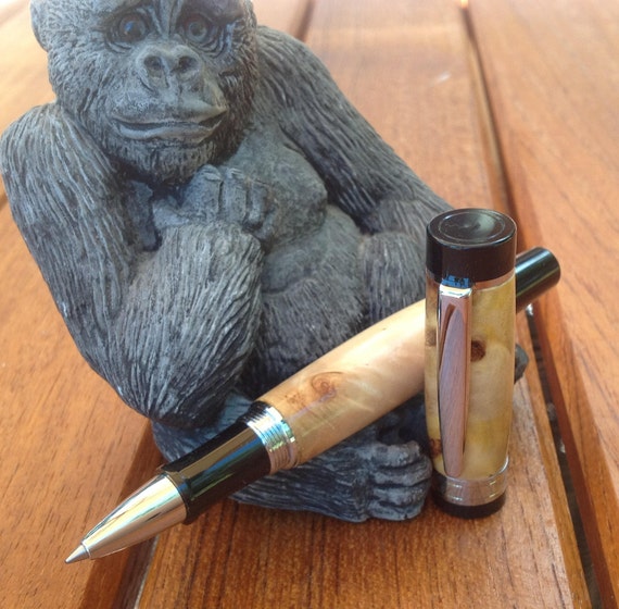 Poplar Burl El Grande/Titan Stlye Custom Two Piece Rollerball Pen (#1615)