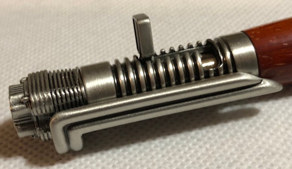 Custom Biker's Live Free Ride Hard Click Pen Antiique Pewter Engine Cap and Eagle Head Tip w/Paduck Barrel (#3059)