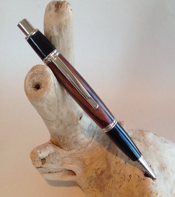 Gatsby Style Click Pen w/Bolivan Rosewood with Chrome and Black Trim  (#1156)