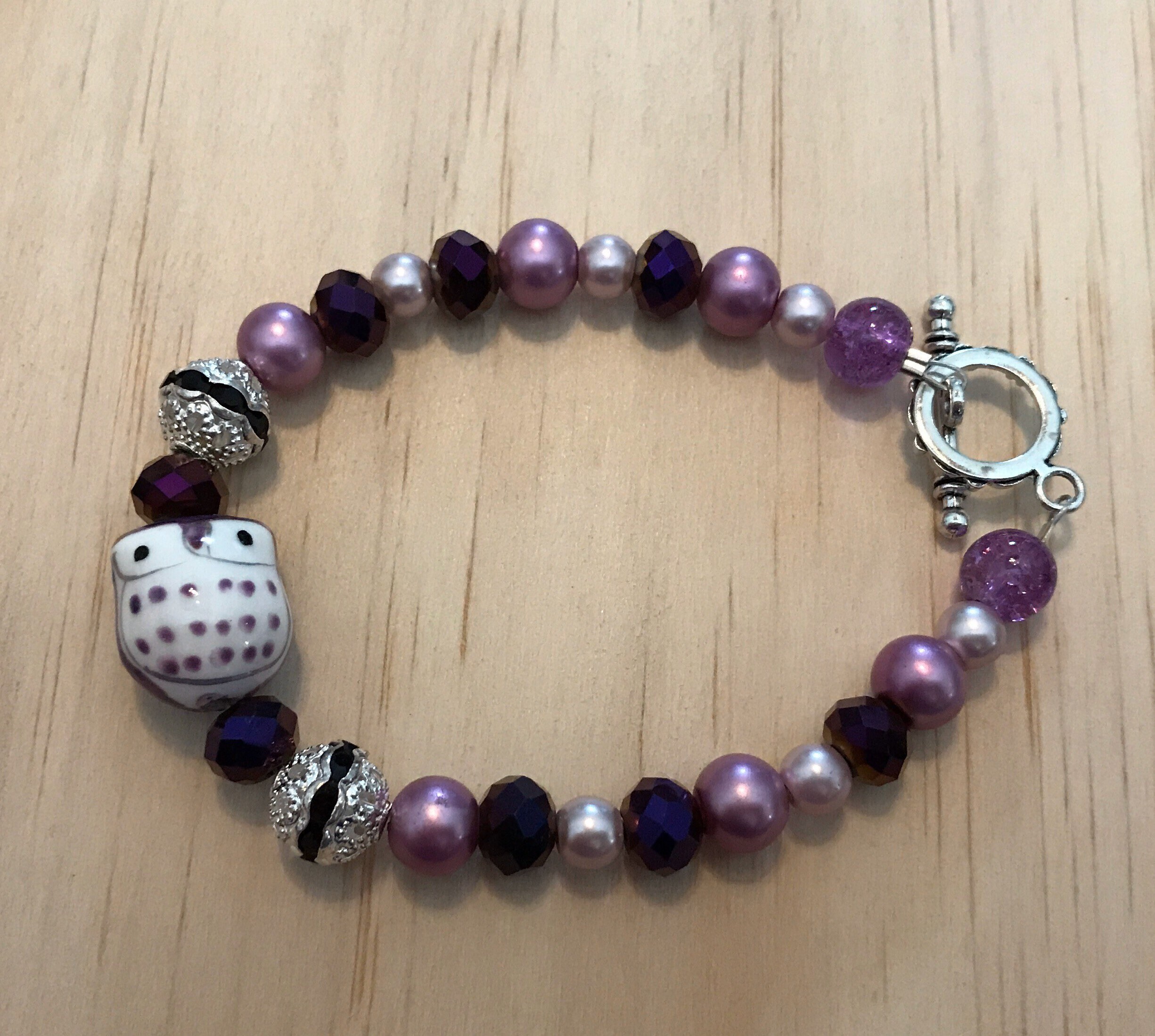 Beaded Owl Bracelet