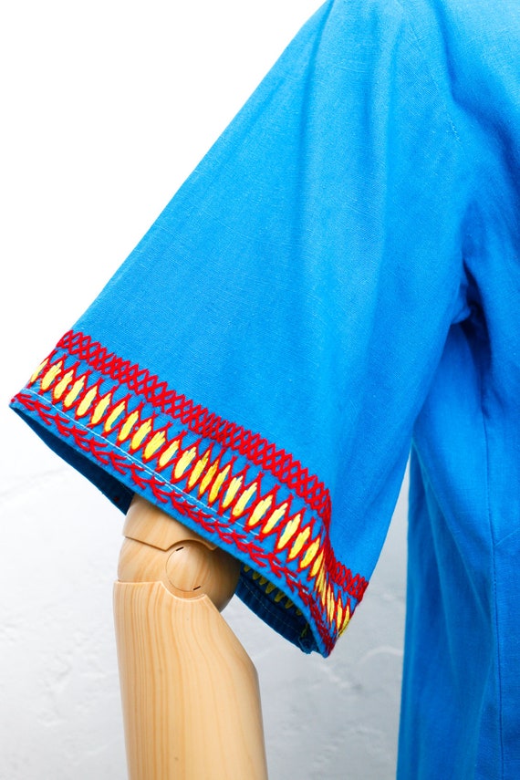 Vintage Dashiki Shirt | 60s Indian Cotton Embroid… - image 5