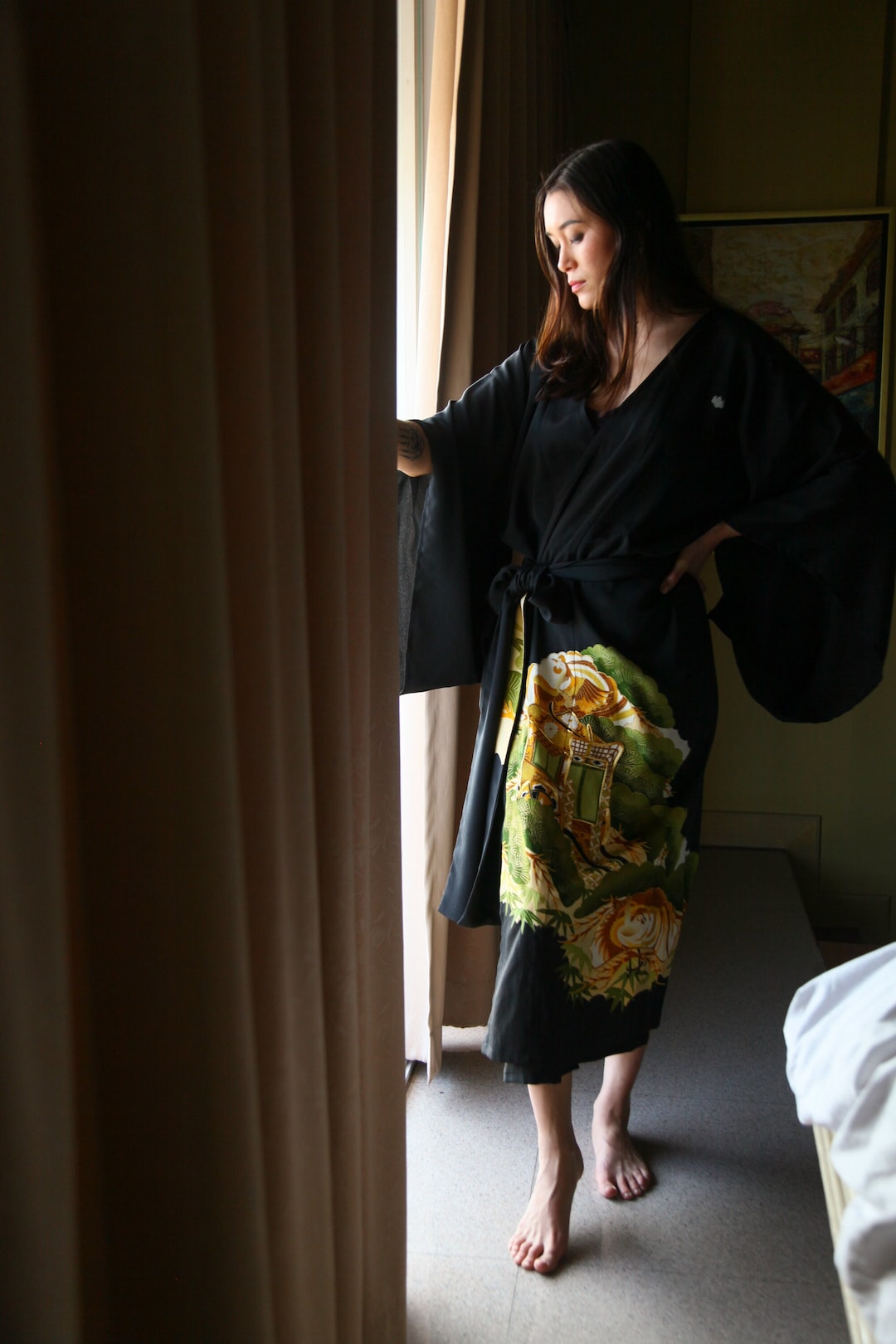 Indian Upcycled Silk Kimono Robe main image 1