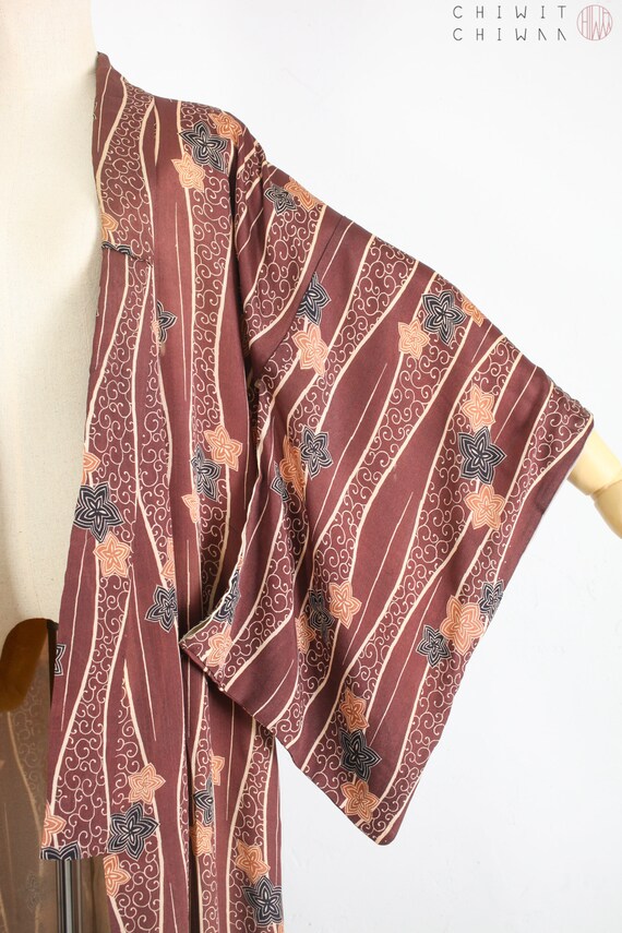 Vintage Japanese Silk Kimono | 1960s Silk Hand Ba… - image 3
