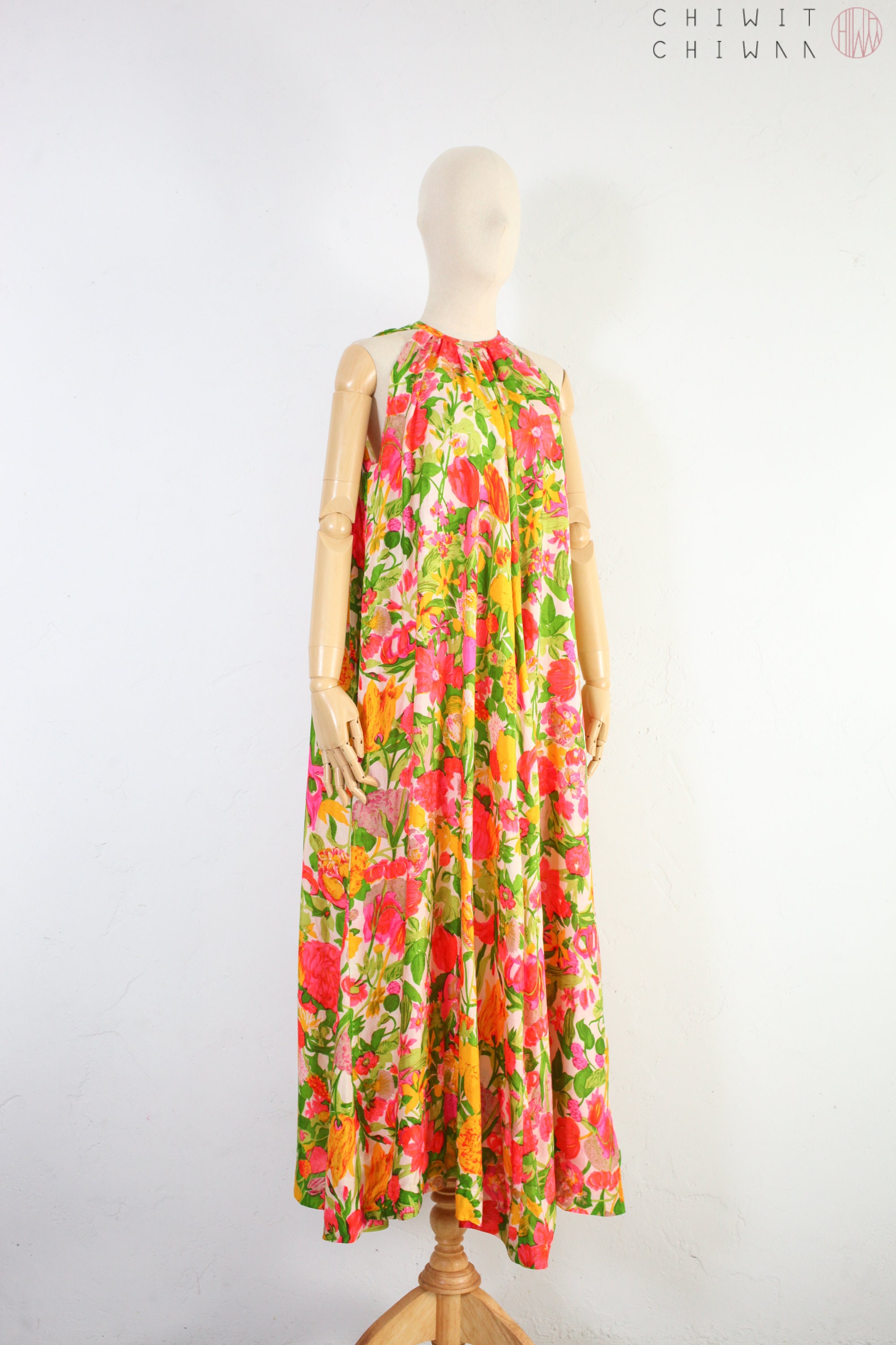70s Vintage Silk Kaftan Dress Sleeveless Maxi Tent Dress | Etsy