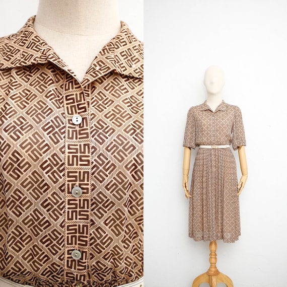 Vintage 70s Dress | Japanese Vintage Dress | Brown