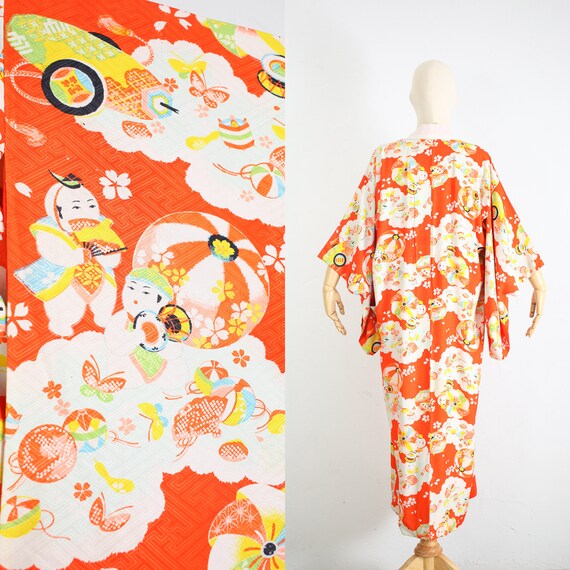 Vintage Japanese Rayon x Silk Kimono | Traditional