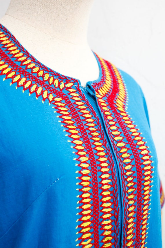 Vintage Dashiki Shirt | 60s Indian Cotton Embroid… - image 6