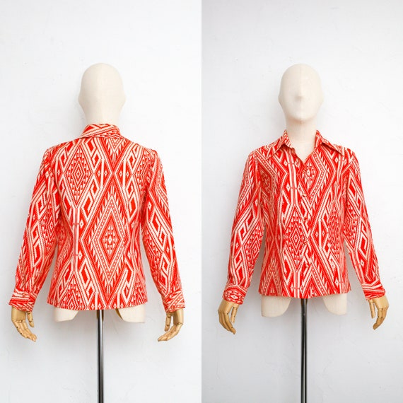 Vintage Thai Silk Blouse | 70s Vintage Silk Shirt