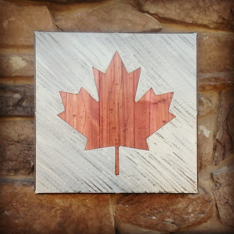 Maple Leaf Metal Art Reclaimed Wood Recycled Metal Etsy
