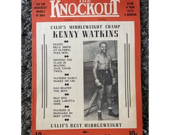 Vintage The Knockout Boxing Wrestling Magazine Kenny Watkins September 29, 1945