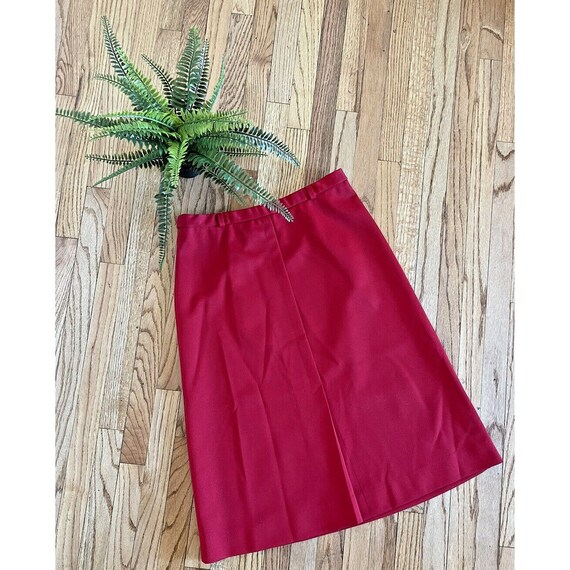 Vintage Koret Red  Front Pleat Knee Length Skirt … - image 1