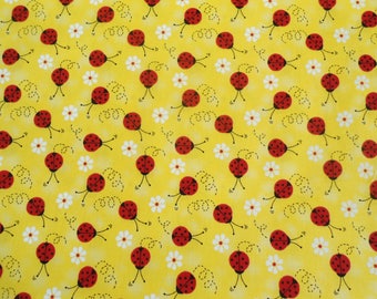 Ladybugs Pillowcase, Travel Pillowcase, Toddler Pillowcase, Ladybugs & Flowers Pillow Case, 18" x 13",  Daisy Pillow Cover, Handmade, New