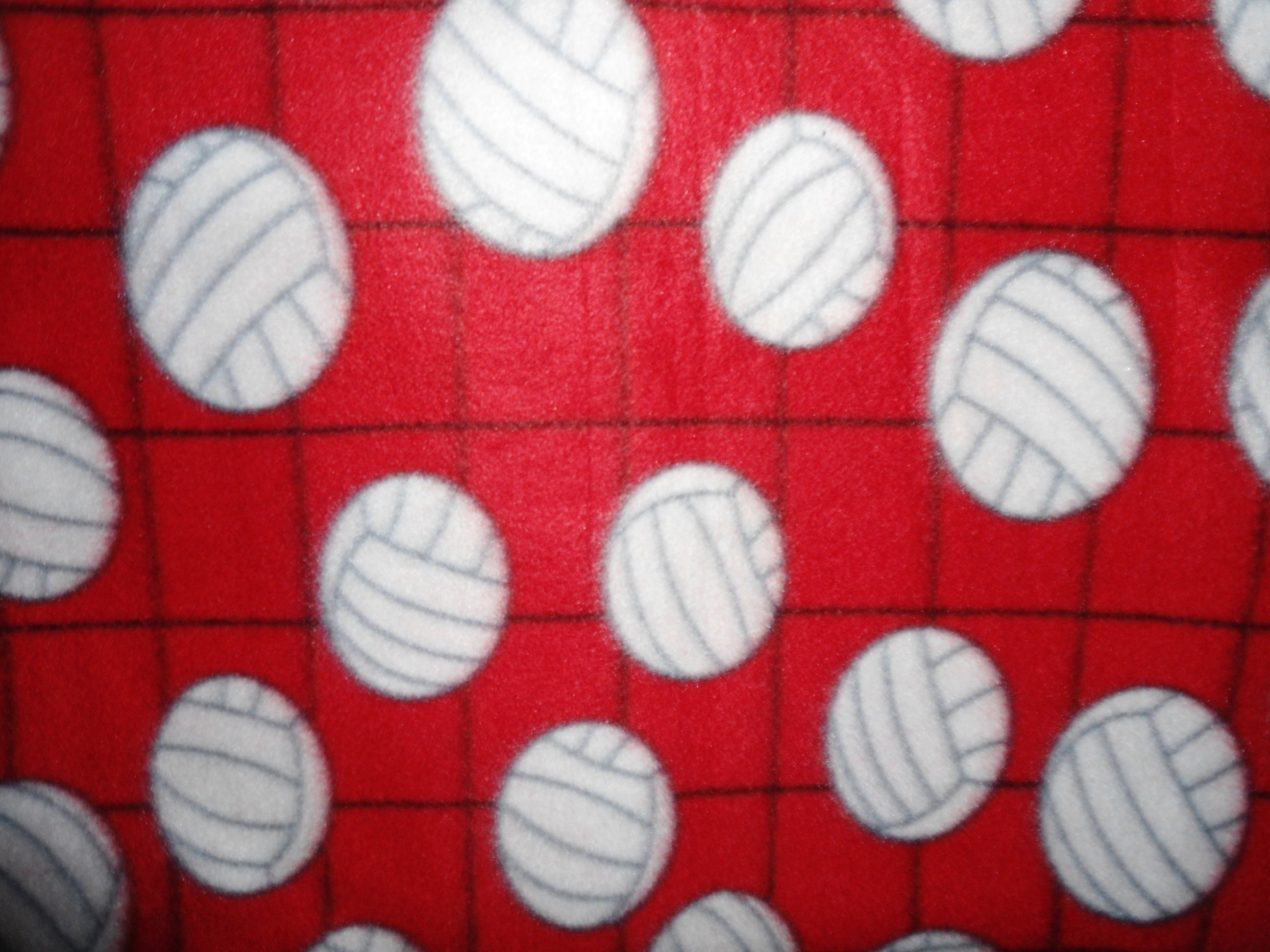Red Volleyball Polar Fleece Fabric with White Volleyballs Etsy