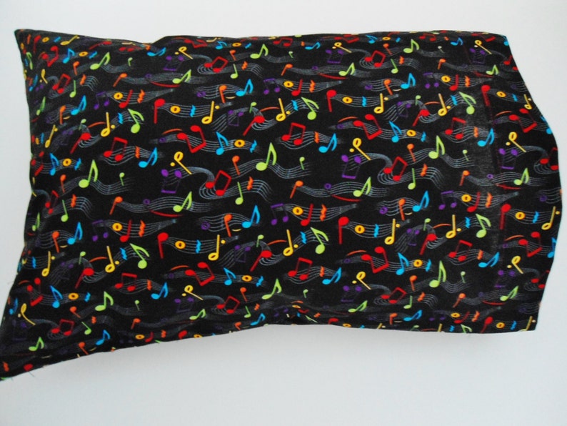 Notes Pillow Pillowcase Travel Pillowcase Toddler Pillowcase 17 x 13 Pillow Cover Music Notes Pillowcase Handmade Notes Pillow Case