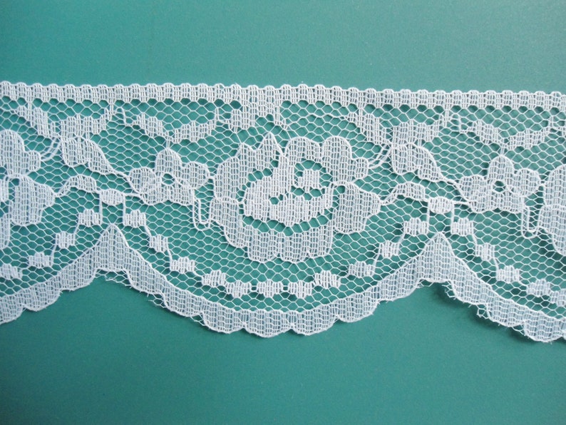 White Lace Trim 2 Scalloped Trim Craft Lace Floral | Etsy