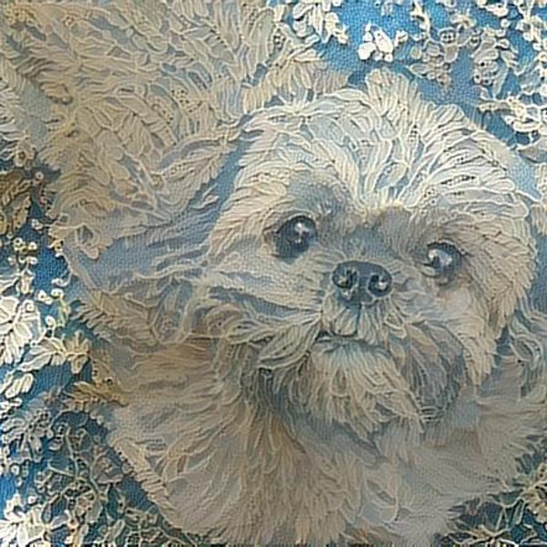 Lucy - Shih Tsu lace style digital art print animal art for animal lovers  - gift idea for animal lovers - cheerful art for your home