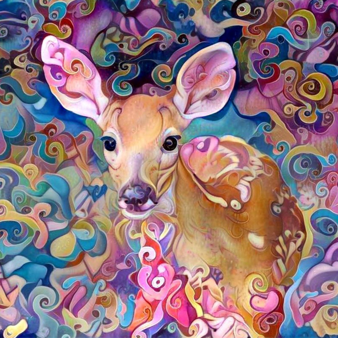 Colourful Deer Framed Art Print Gift Idea for Animal Lovers Cheerful