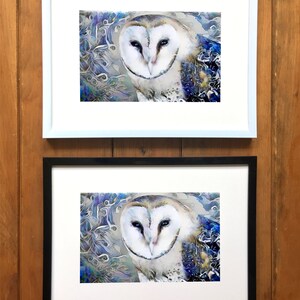 Blue Barn Owl Art Print wildlife art for animal lovers image 2