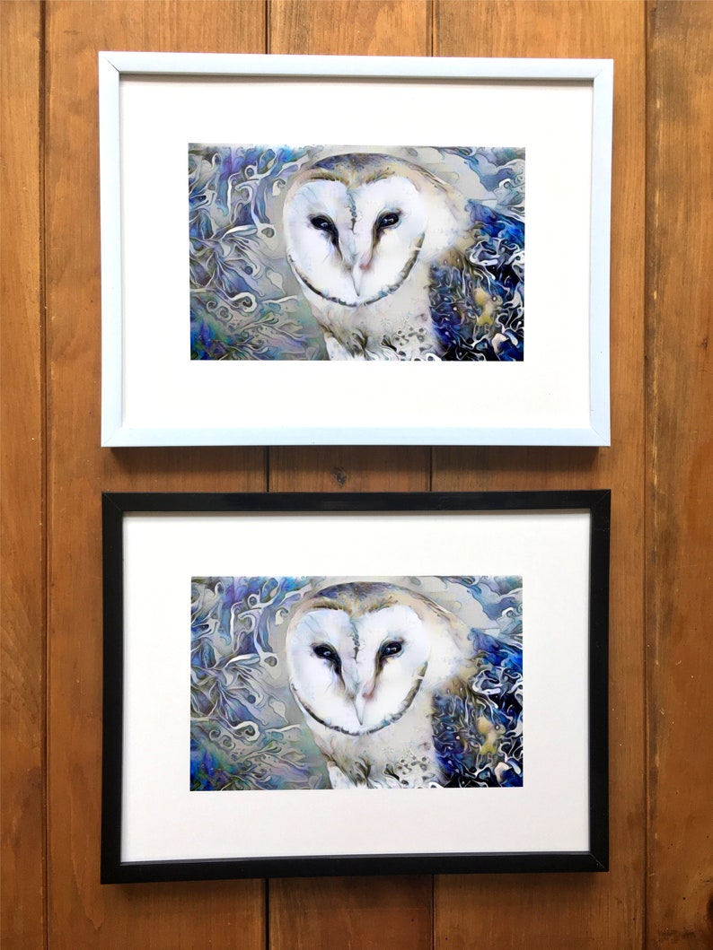 Blue Barn Owl Art Print wildlife art for animal lovers image 2