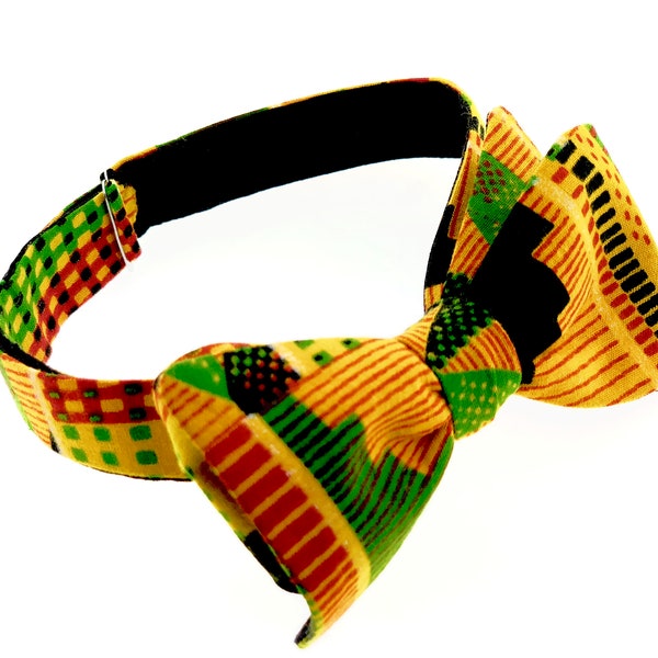 Reversible adjustable Self tie Kente Bowtie