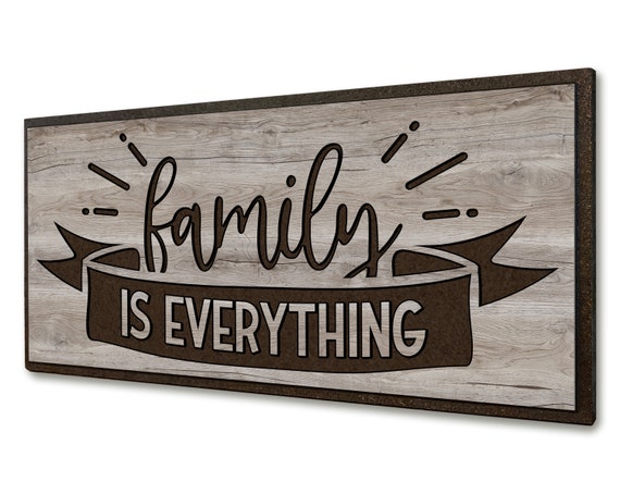 Family is Everything Carved Engraved Quote Sign Living - Etsy