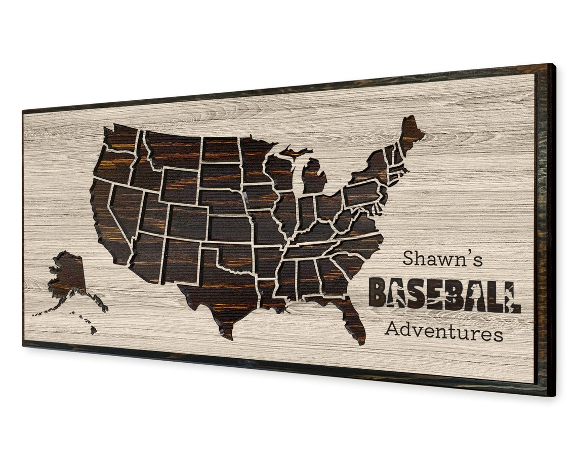 Personalized Baseball Map for Athletes, Baseball Road Trip Map for ...