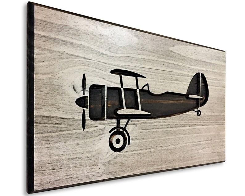 Plane Picture of Airplane 3D Art Distressed Wood Airplane Art Carved Gift Idea Rustic Home Wall Decor Engraved Wood Wall Art