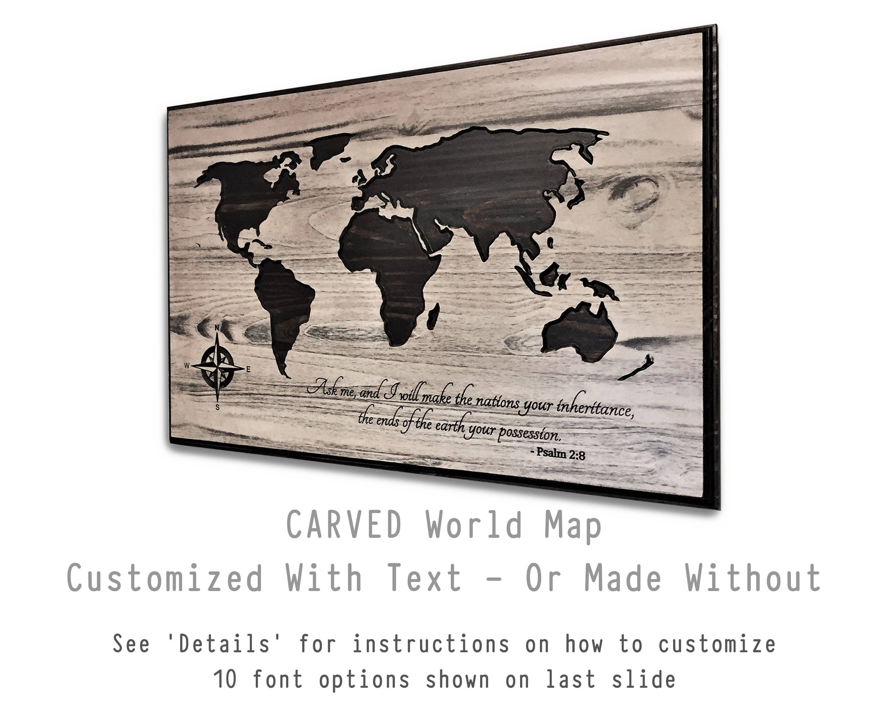 Custom Home Wall Decor Wood Wall Art Wooden Map Religious Etsy
