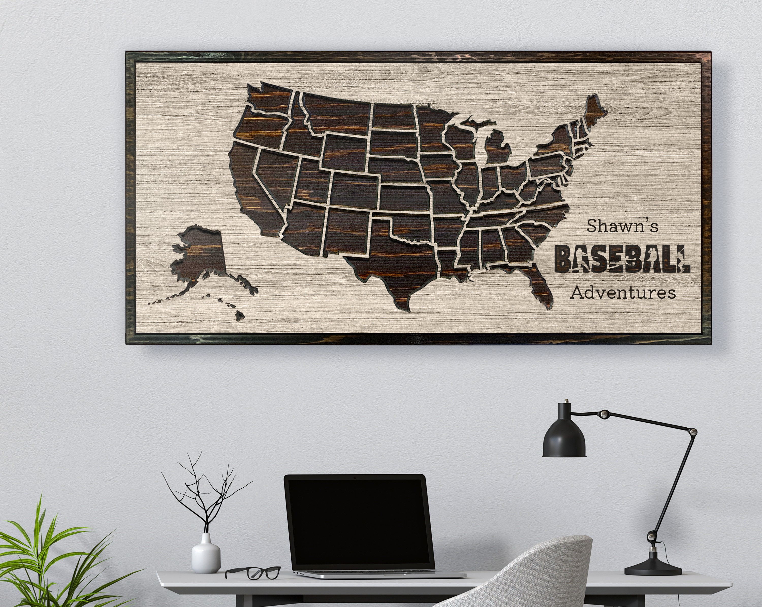 Personalized Baseball Map for Athletes, Baseball Road Trip Map for ...