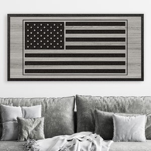 Wood Wall Art - Carved American Flag Wall Decor - Independance Day - Veteran's Day - Gift Idea - Living Room Above Couch