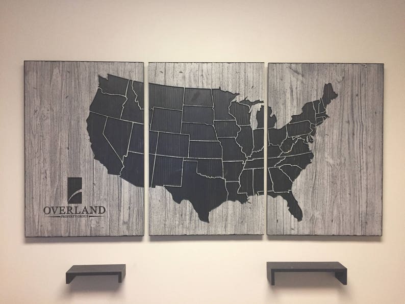 Office Wall Decor Business Decor Office Wall Art US Map Etsy