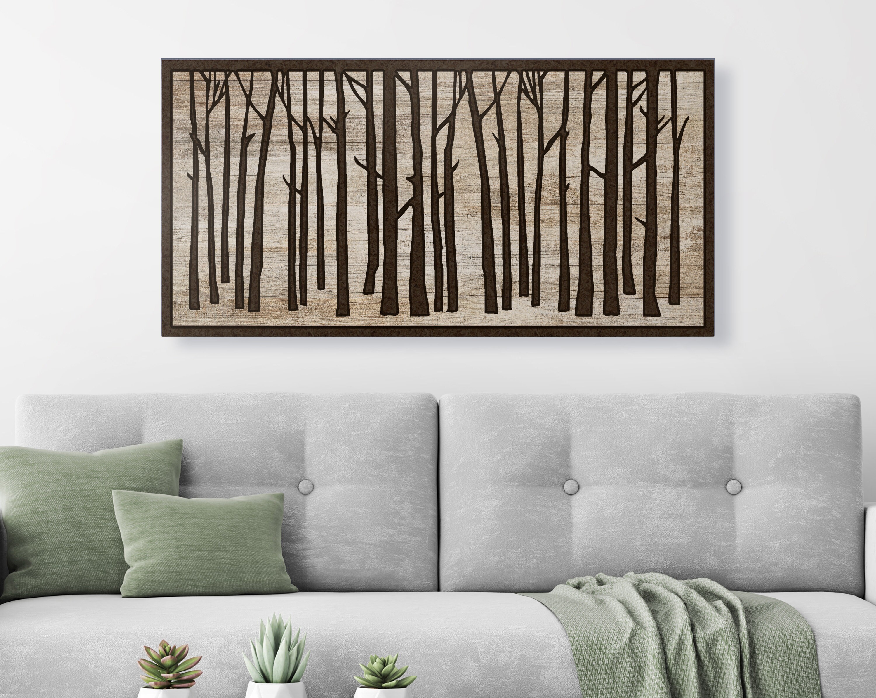 Birch Tree Wall Art Wood Wall Art Picture of Birch Trees | Etsy