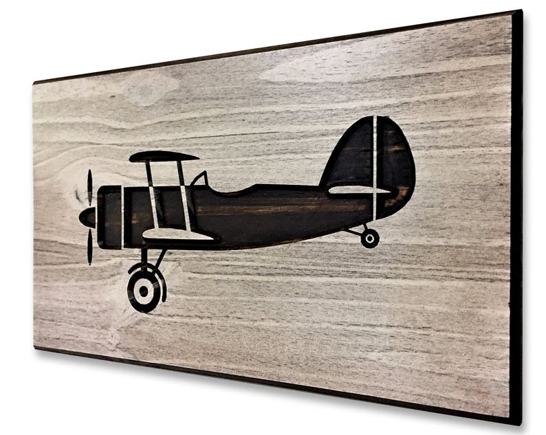 Plane Picture of Airplane 3D Art Distressed Wood Airplane Art Carved Gift Idea Rustic Home Wall Decor Engraved Wood Wall Art