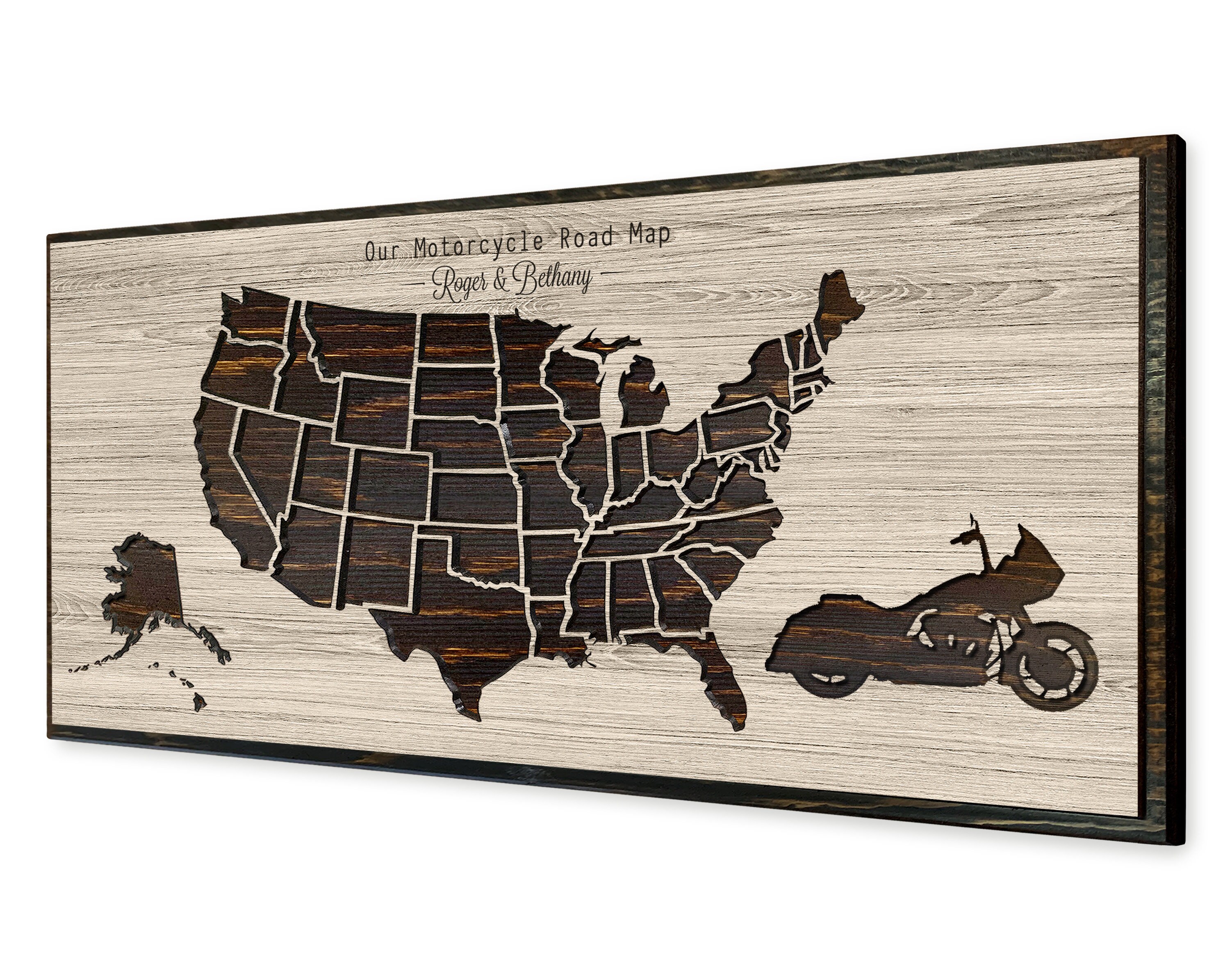 Motorcycle Road Trip Maps Motorcycle Name Sign For Couples Motorcycle Road Trip Map - Etsy