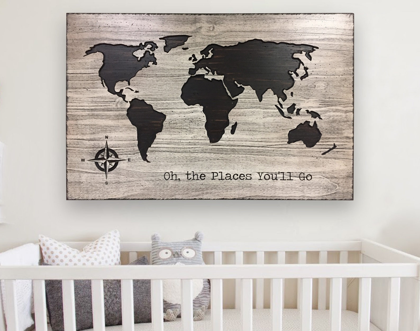 Wood World Map Art Unique 5yr Anniversary Gift Idea Large ...