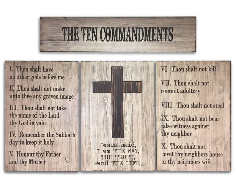 Ten Commandments Wall Art Wood Wall Art Church Decor Etsy