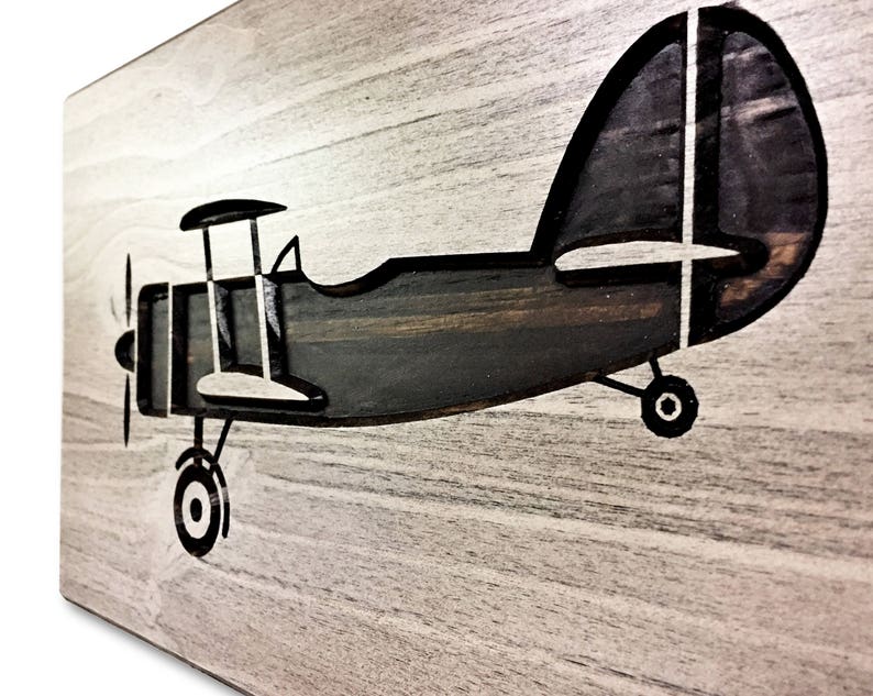 Plane Picture of Airplane 3D Art Distressed Wood Airplane Art Carved Gift Idea Rustic Home Wall Decor Engraved Wood Wall Art