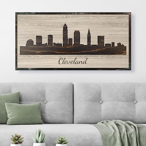 Cleveland Ohio Skyline home wall decor wood wall art, Carved into wood, lightweight easy to hang, Add name dates quotes, wedding anniversary