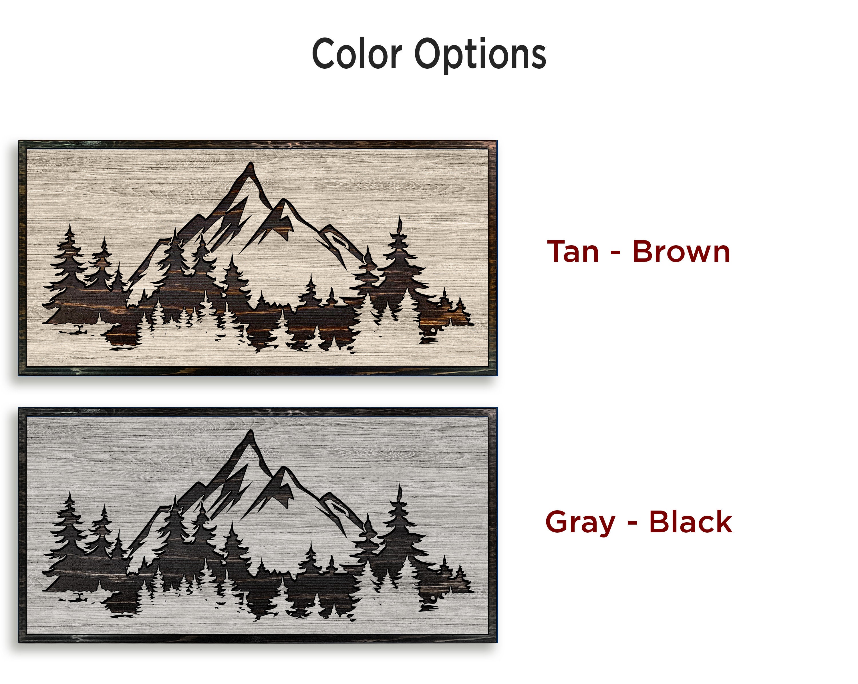 Mountain Wood Wall Art Cabin Wall Decor Nature and Tree Etsy