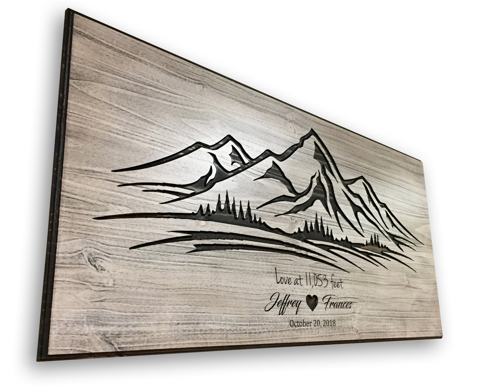 Wooden Mountain Scene Art Carved 3D Wall Hanging Rustic Etsy