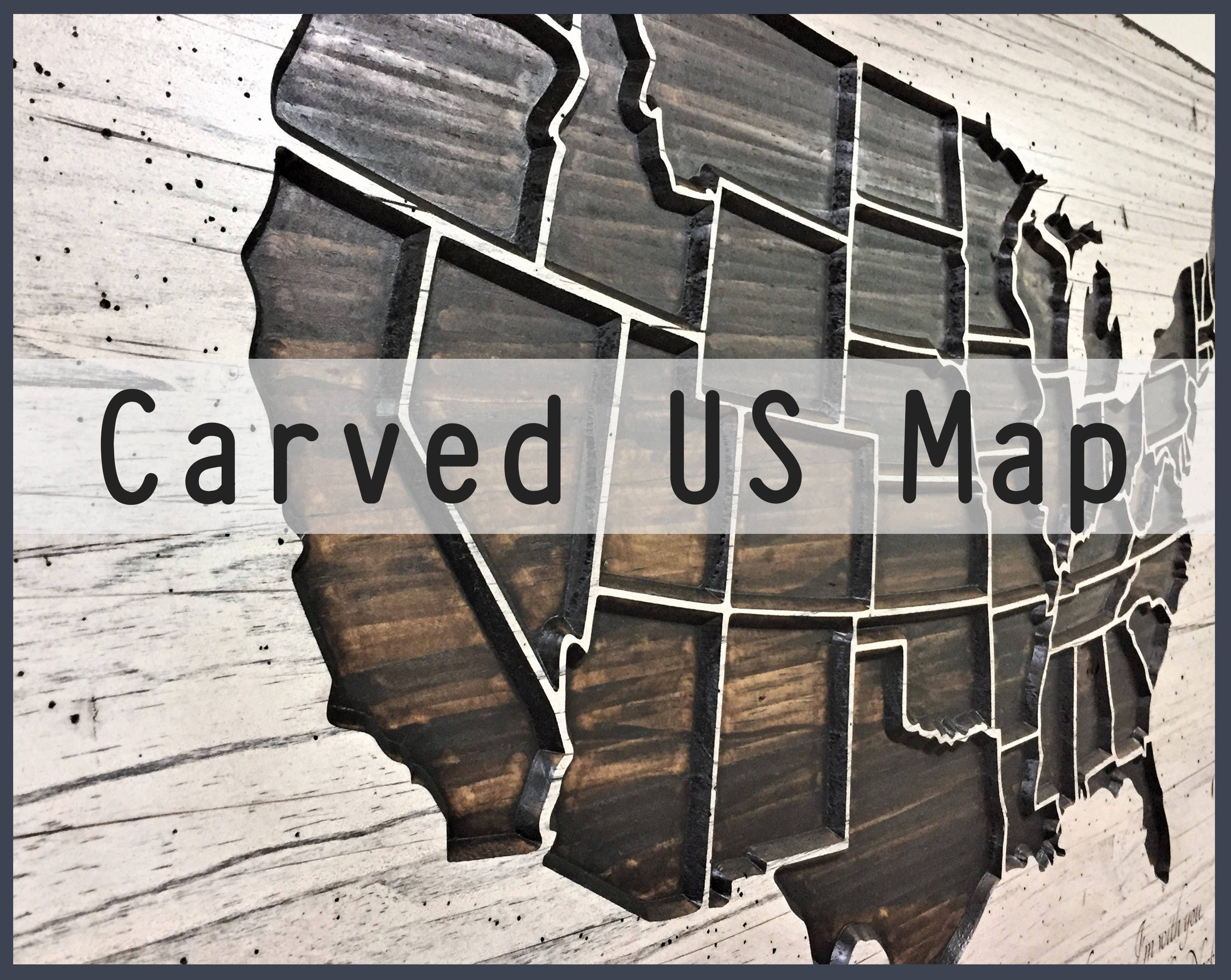 US Map Home Wall Decor United States Wall Art Wooden Map Etsy