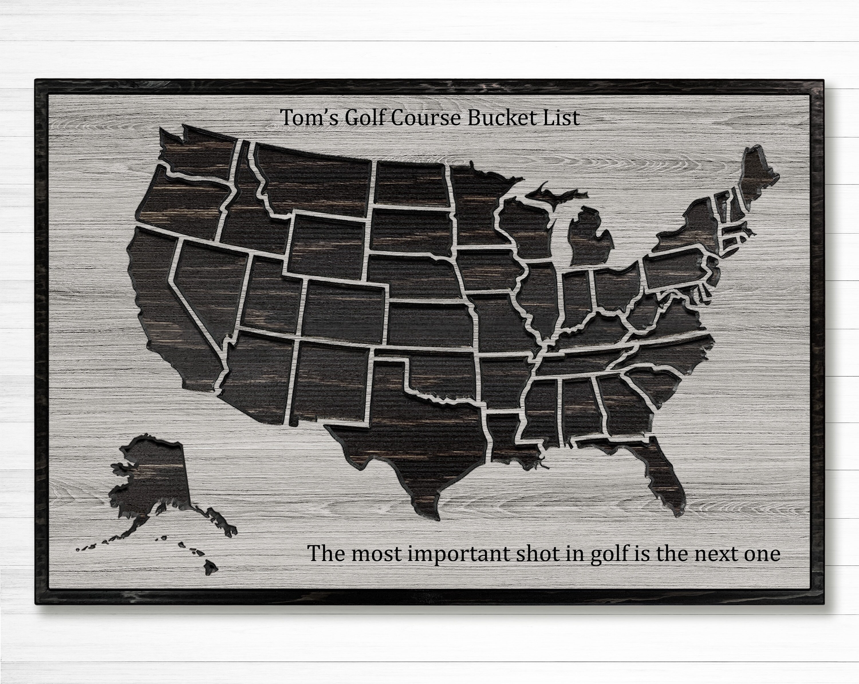 Golf Course Bucket List Map Golf Wall Art Push Pin Map Etsy