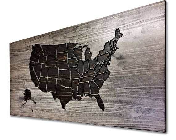 United States Map Decor Us Map Home Wall Decor Housewarming Etsy
