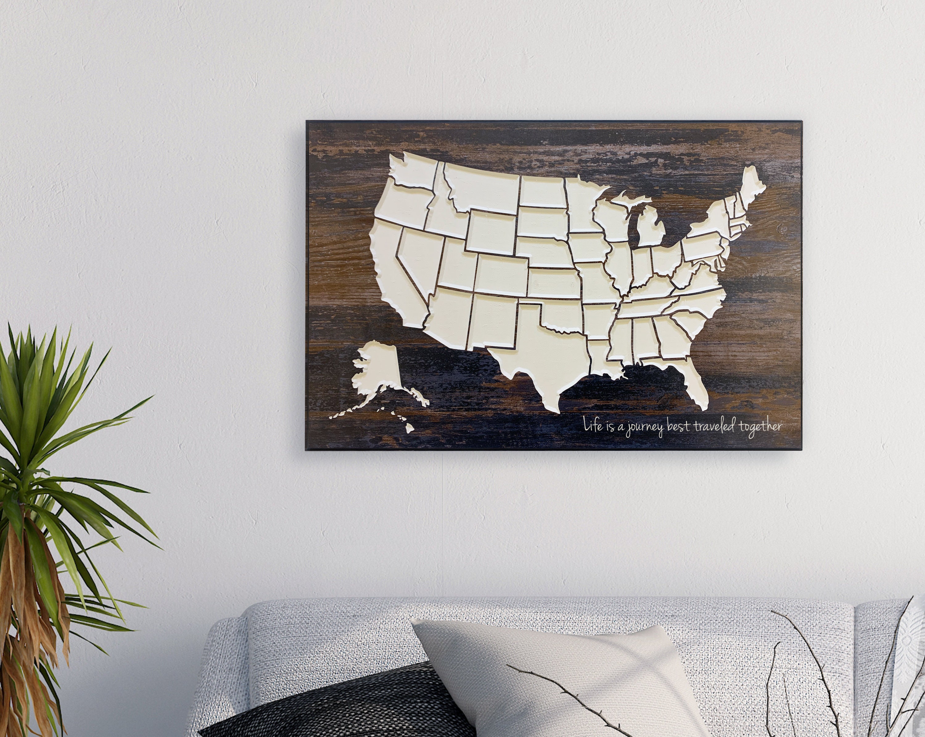 US Map Home Wall Decor Great for Marking Travels and Etsy UK